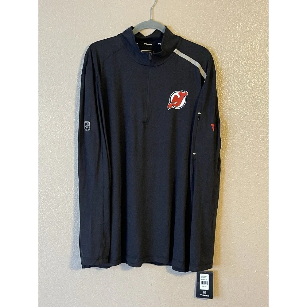 Men's 2XL NWT New Jersey Devils Fanatics‎ Authentic Pro Off Ice 1/4 Zip Jacket